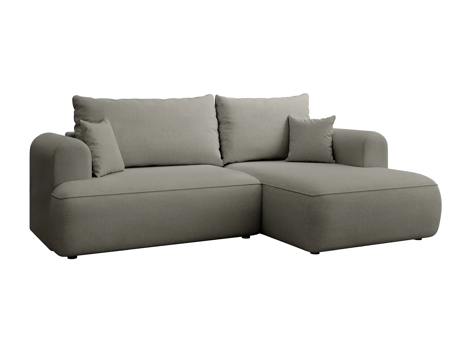 Canapé d'angle convertible- chenille gris clair - côté droit - OVO MINI