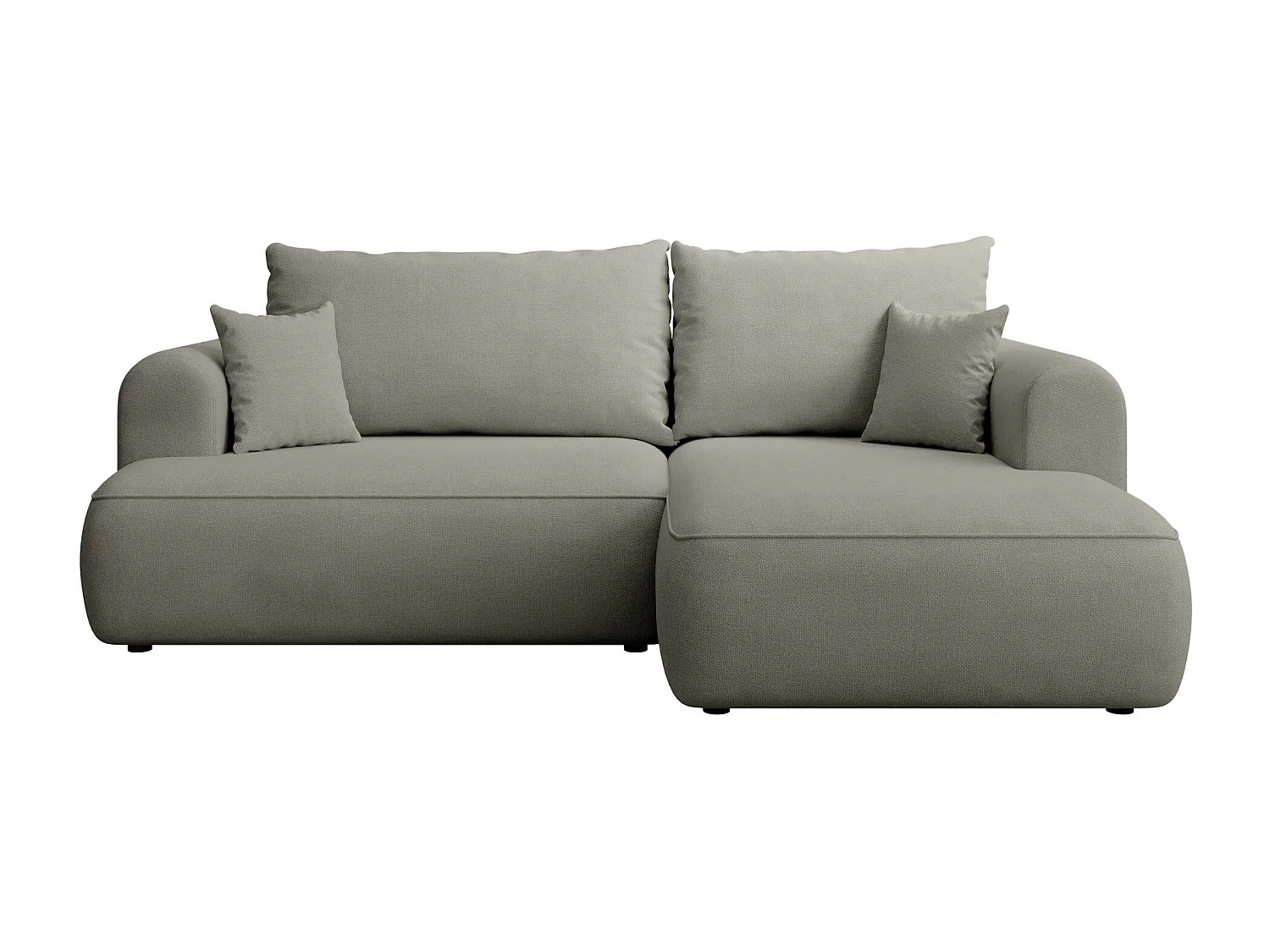 Canapé d'angle convertible- chenille gris clair - côté droit - OVO MINI