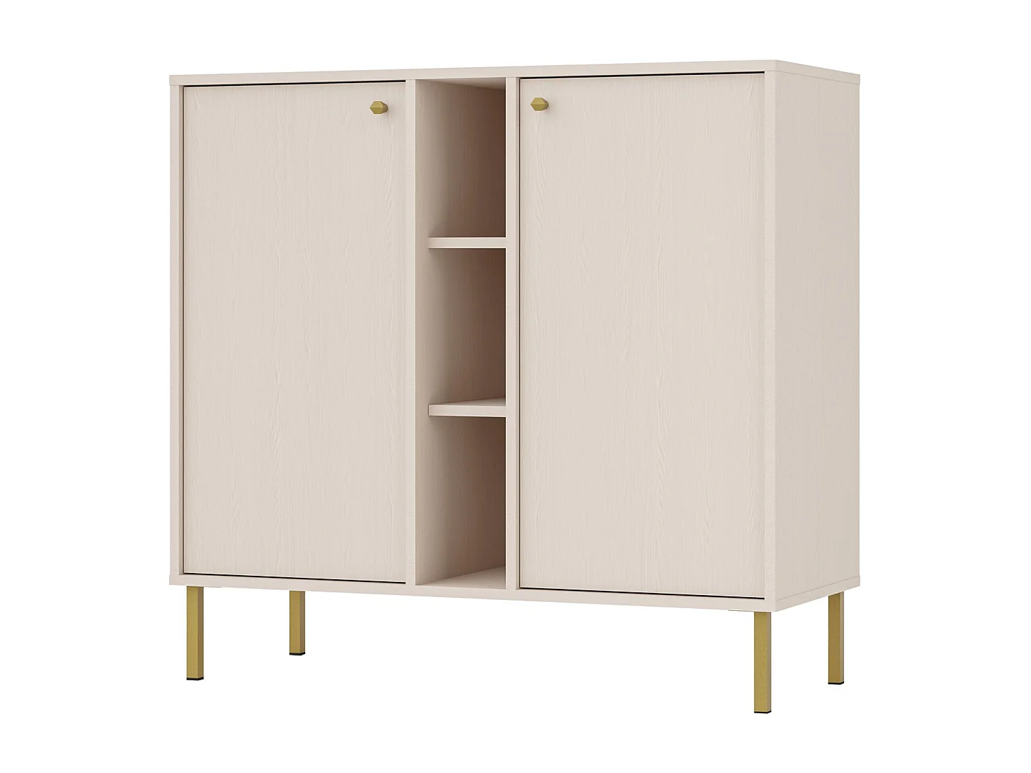 Sideboard 2-türig mit Regalen - Sandbeige - 100 cm - OKTIO