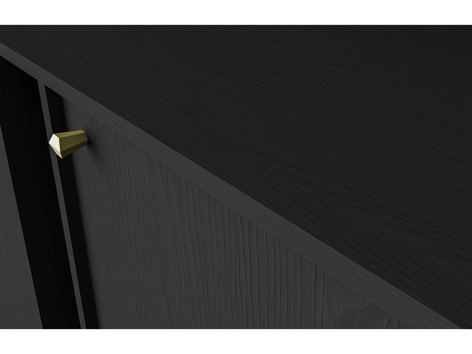 Sideboard 2-türig mit 2 Schubladen - Schwarz-Graphit - 84 cm - OKTIO