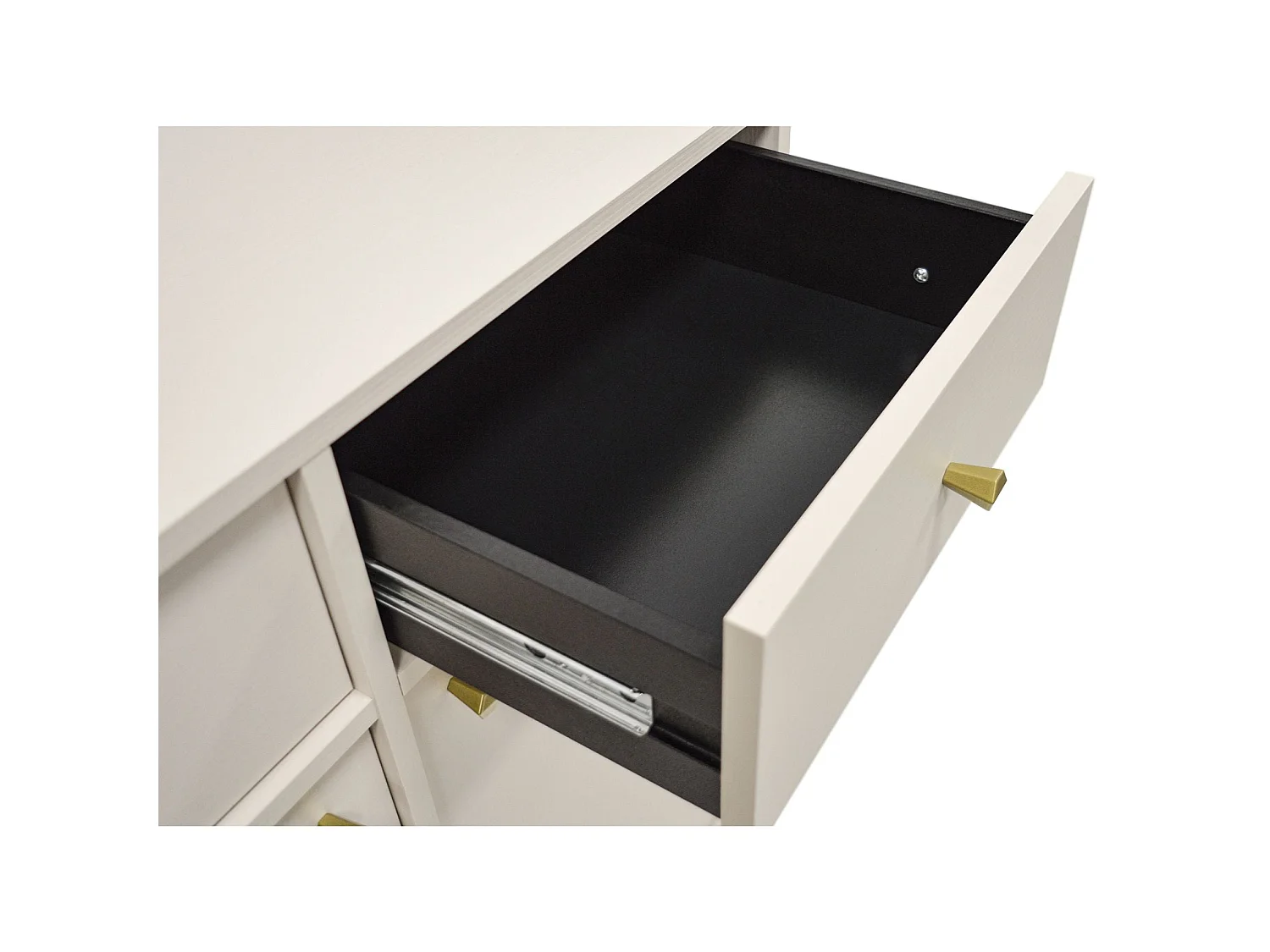 Buffet 1 porte avec 3 tiroirs - 84 cm - beige - OKTIO