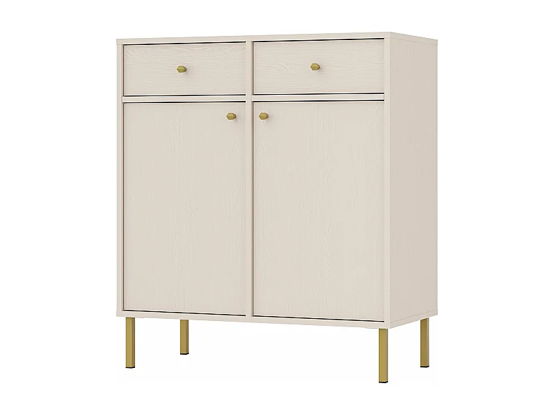 2-deurs dressoir met 2 lades - 84 cm - beige - OKTIO