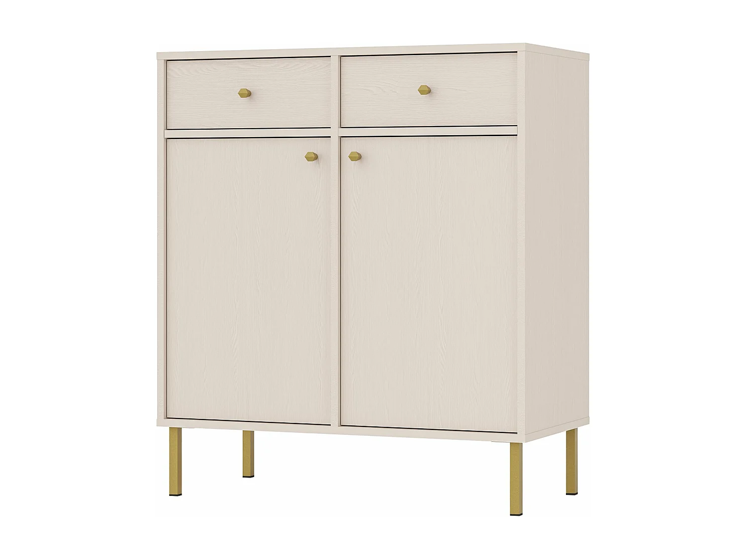 Sideboard 2-türig mit 2 Schubladen - Sandbeige - 84 cm - OKTIO