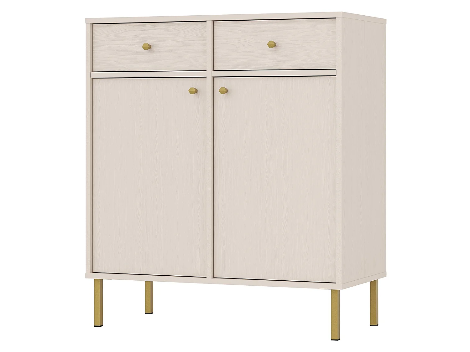 Sideboard 2-türig mit 2 Schubladen - Sandbeige - 84 cm - OKTIO