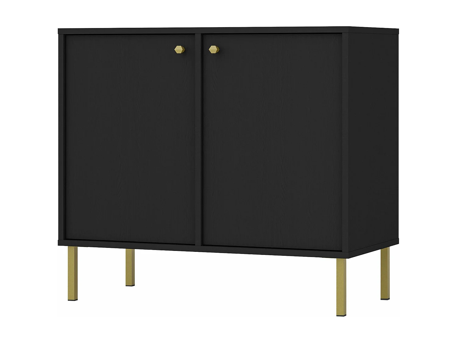 Buffet 2 portes avec pieds noirs - 84 cm - graphite noir - OKTIO