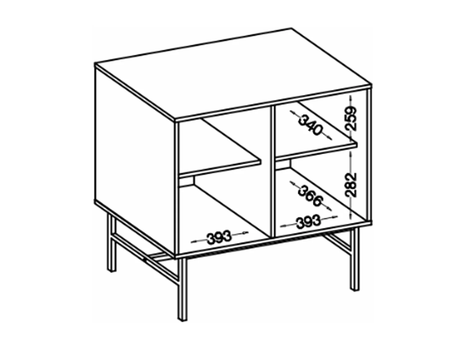 Sideboard 2-türig - Sandbeige - 84 cm - OKTIO