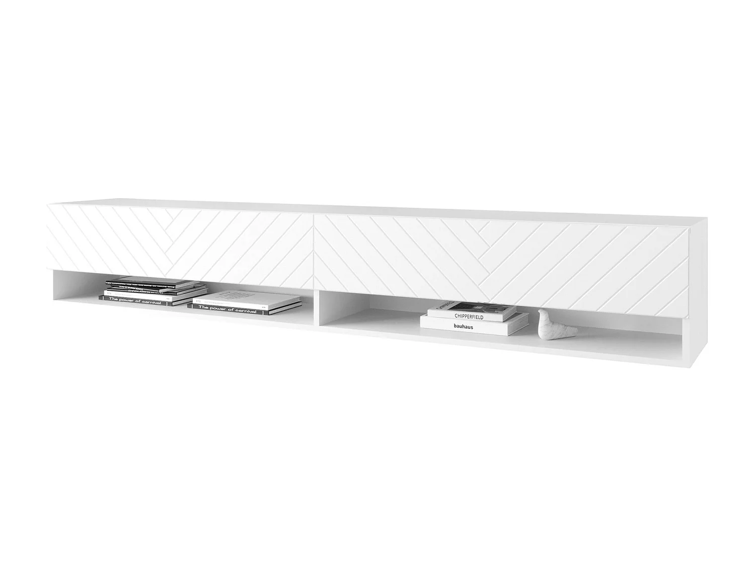 Meuble TV 2 portes - 180 cm - blanc - WANDER