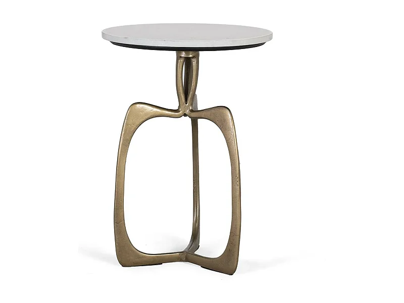 TAVOLO CENTRALE IN ALLUMINIO Amarillo / dorado .56x41x41 Giner y Colomer