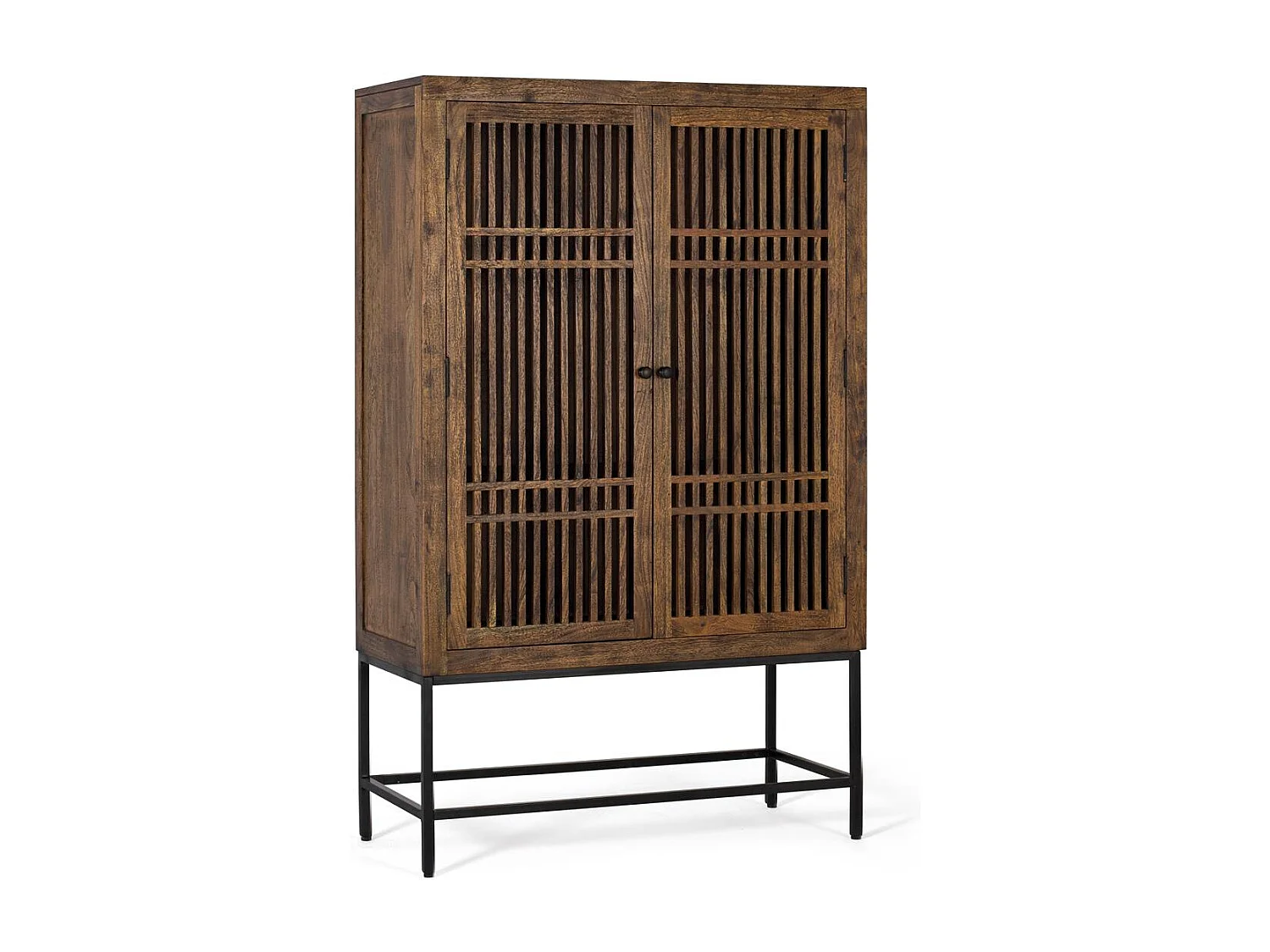 Armoire en bois d'acacia et métal