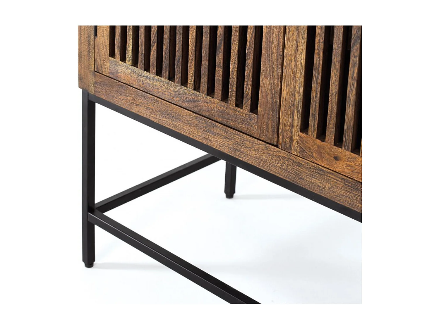 Armoire en bois d'acacia et métal