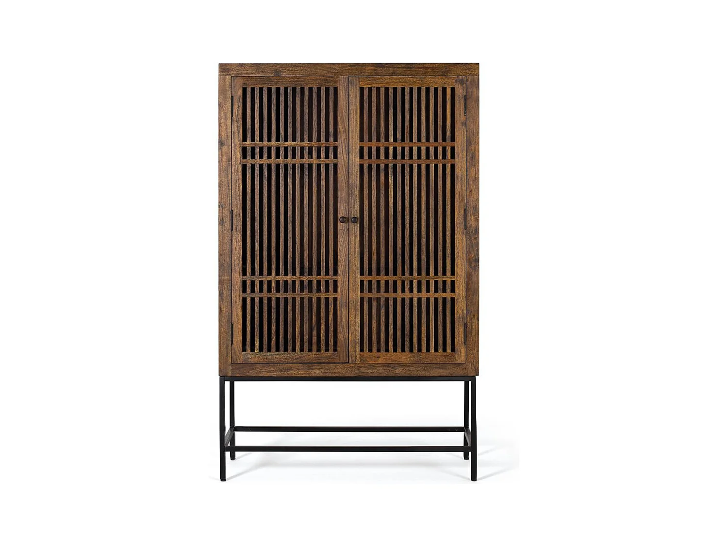 Armoire en bois d'acacia et métal