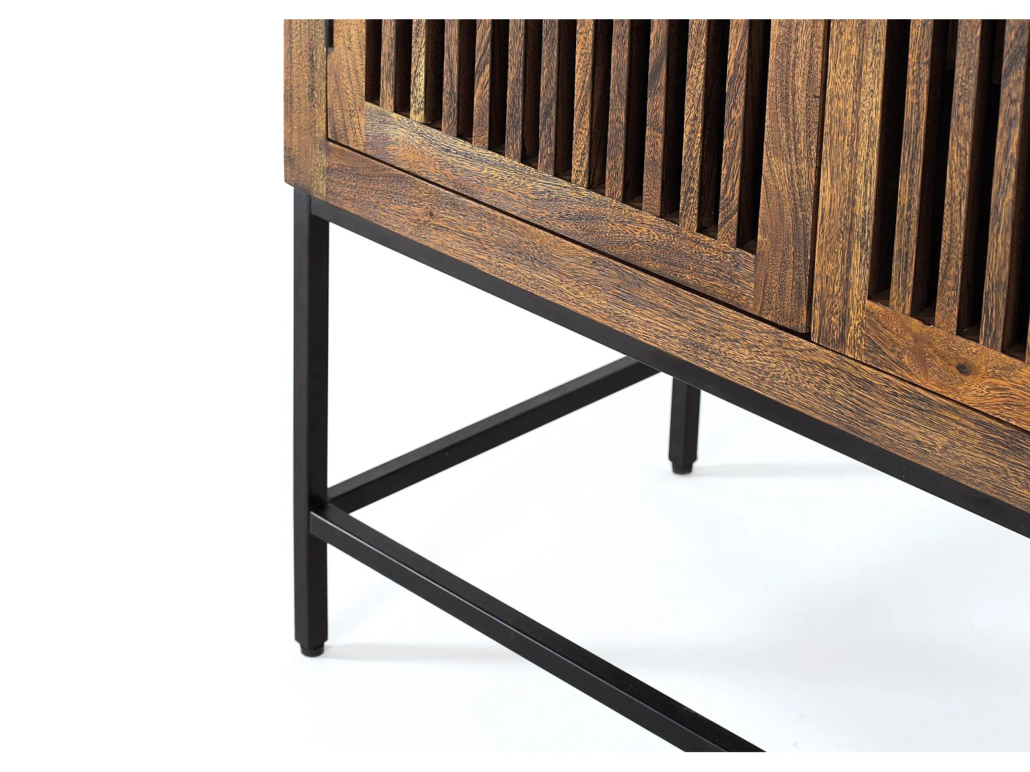 Armoire en bois d'acacia 100 cm, style industriel d'inspiration orientale - 160 x 100 x 45