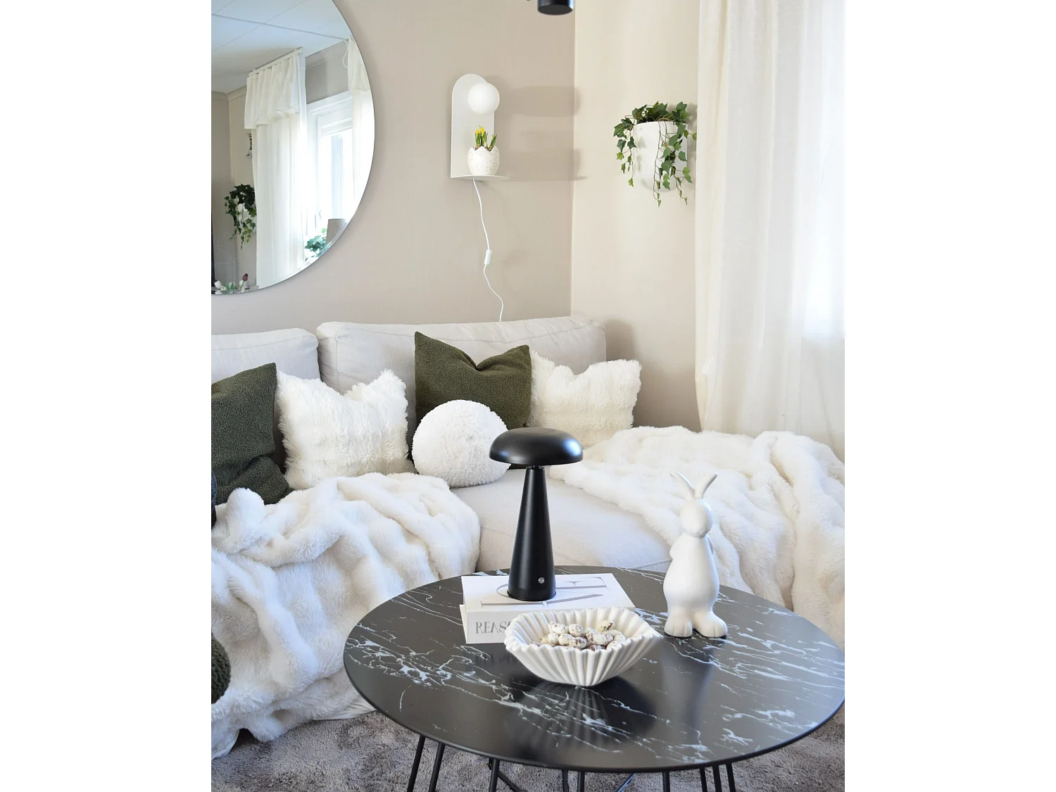 Lampe de table LED sans fil BOCONO Avec variateur Métal Noir
