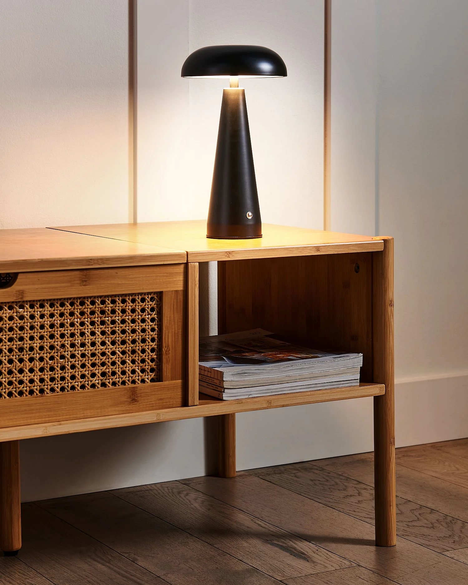 LED draadloze tafellamp BOCONO Met dimmer Metaal Zwart