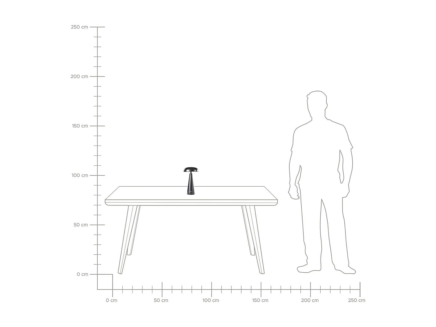Lampe de table LED sans fil BOCONO Avec variateur Métal Noir