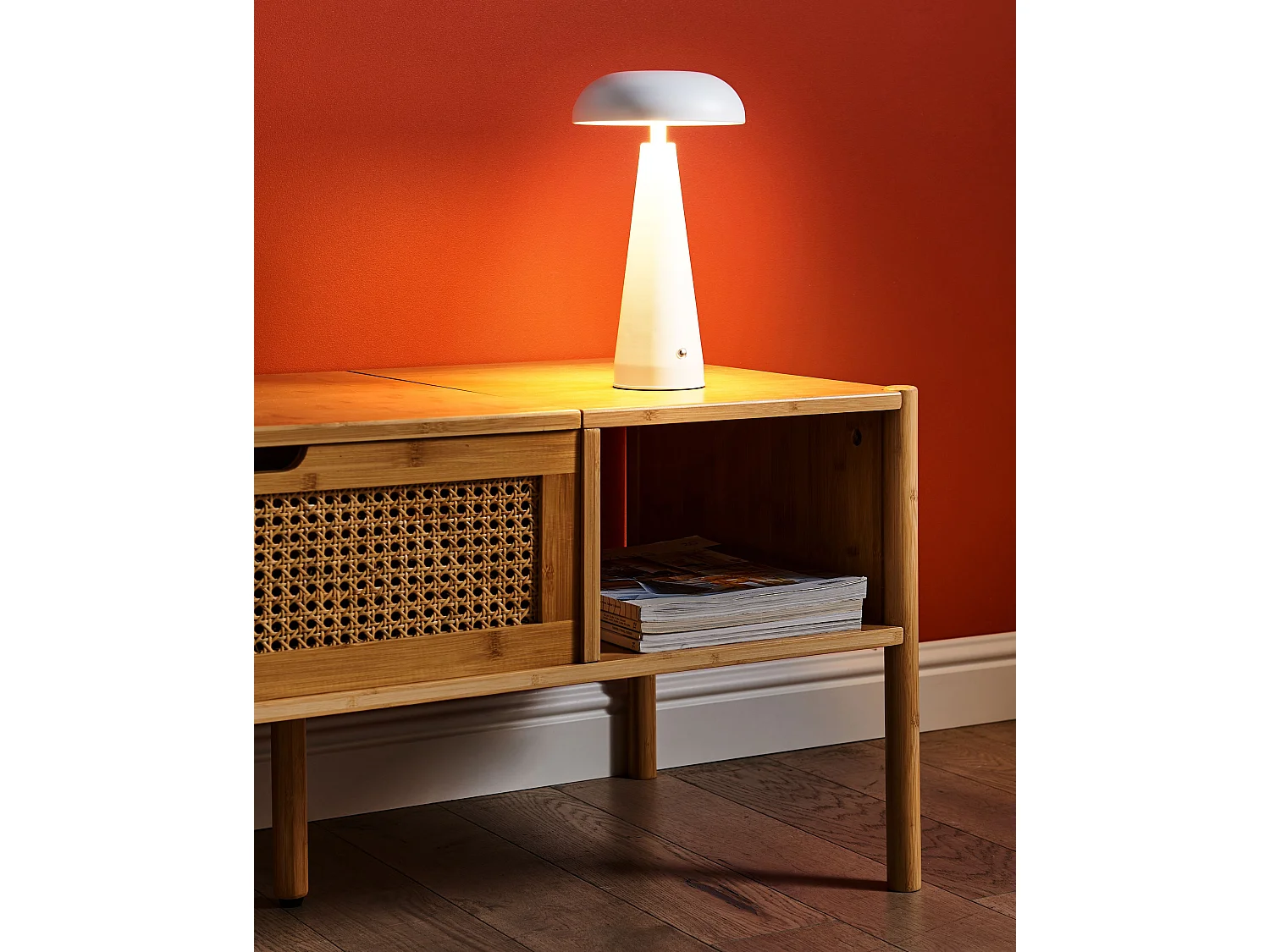 Lampe de table LED sans fil BOCONO Avec variateur Métal Blanc