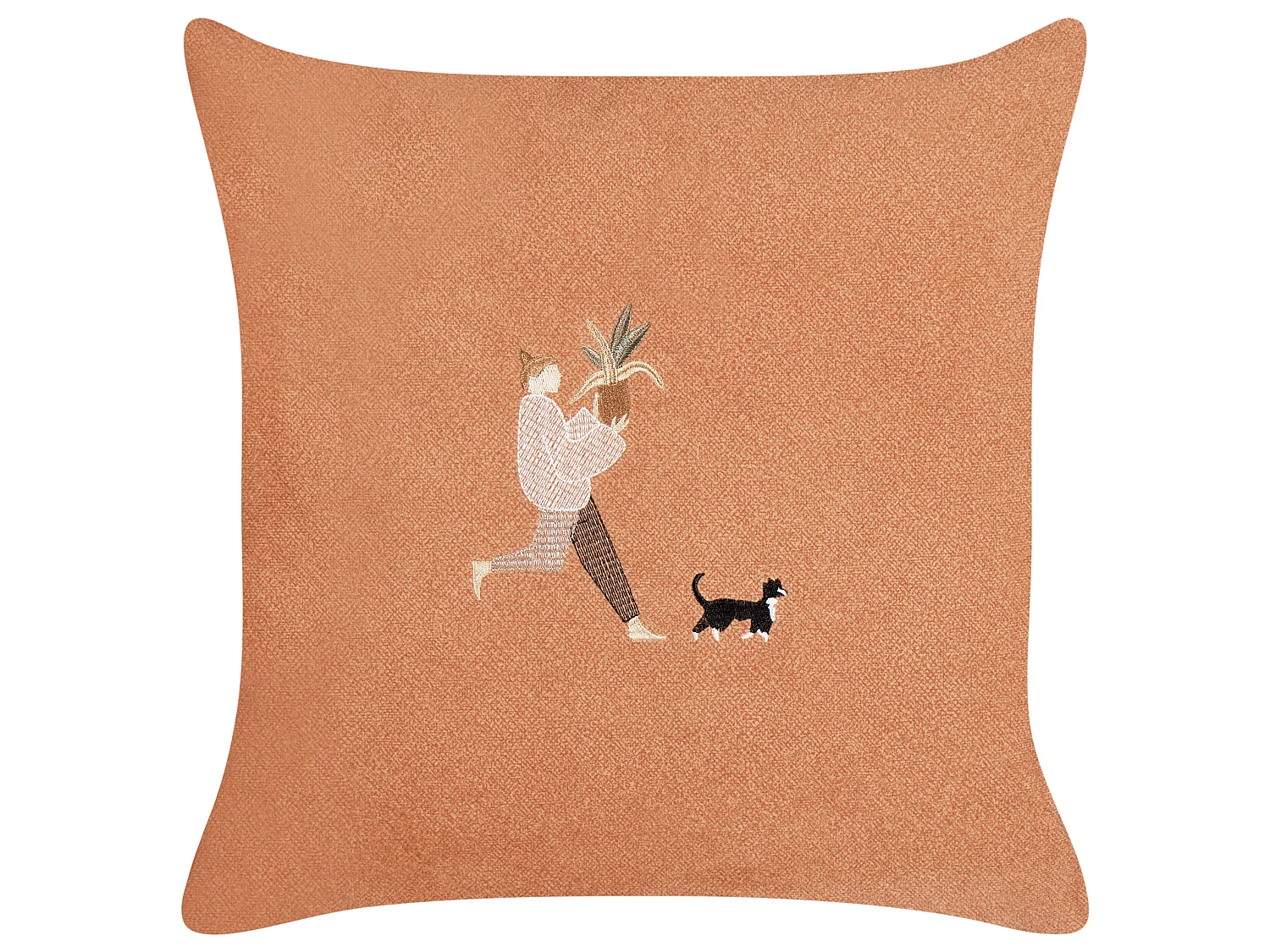 Set of 2 Decorative Cushions MARIGOLD 45 x 45 cm Orange Solid