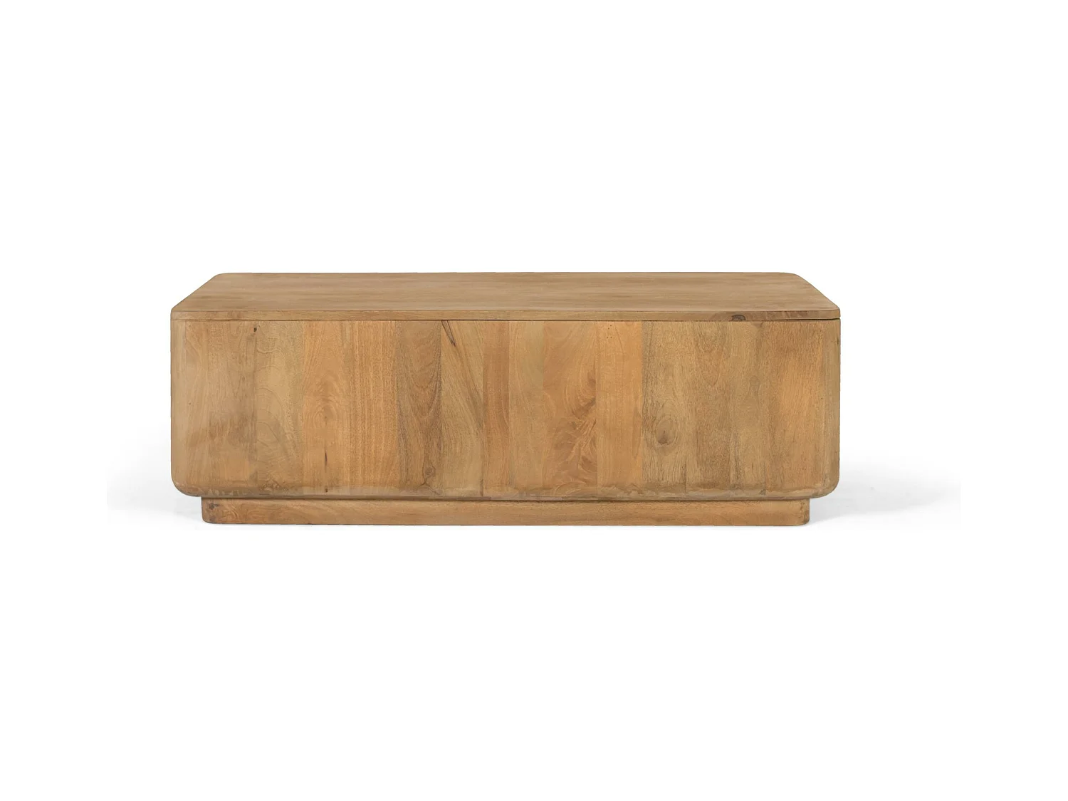 Table basse en bois de manguier aux coins arrondis