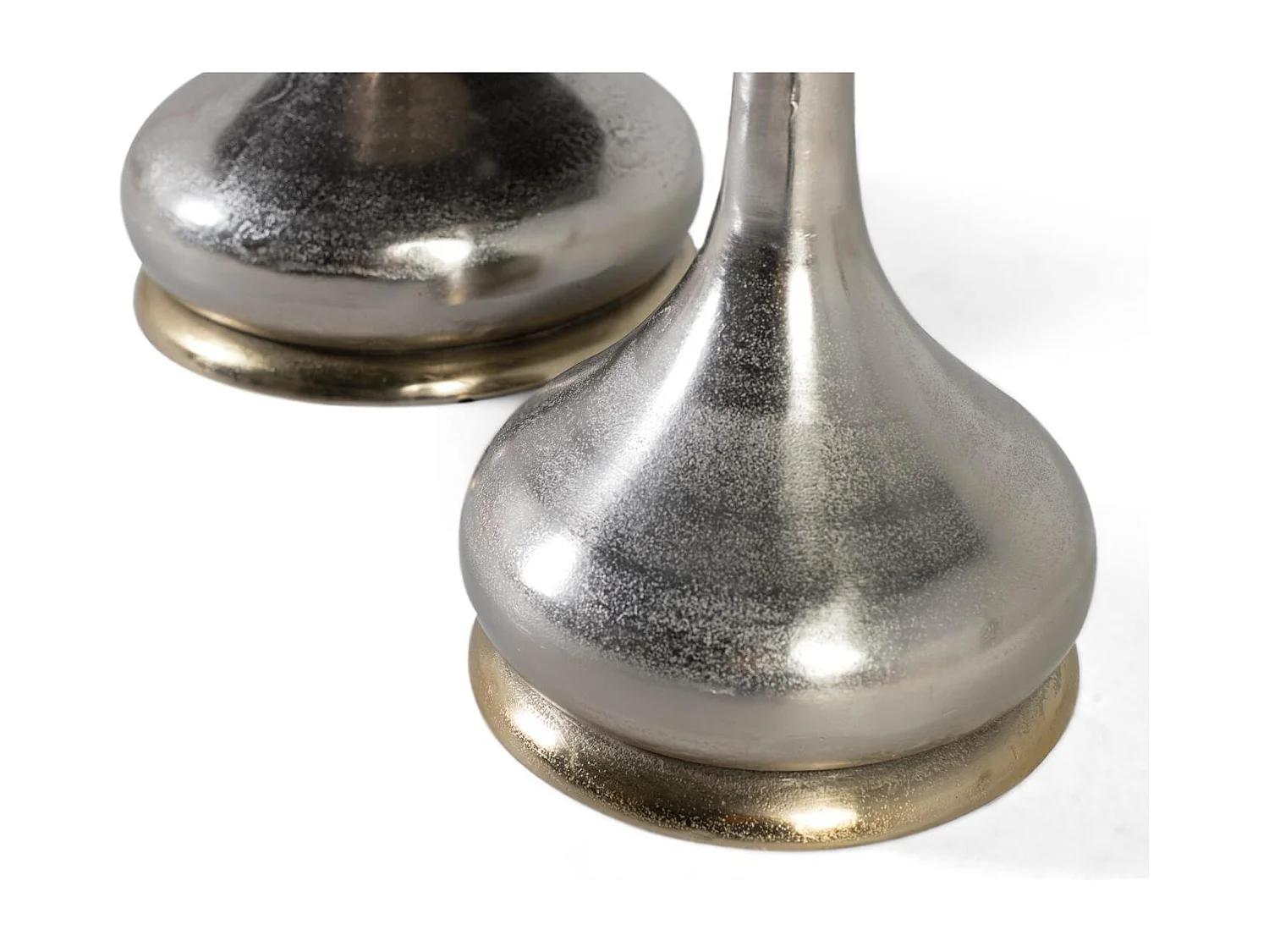 Set de deux tables basses avec plateau circulaire en marbre