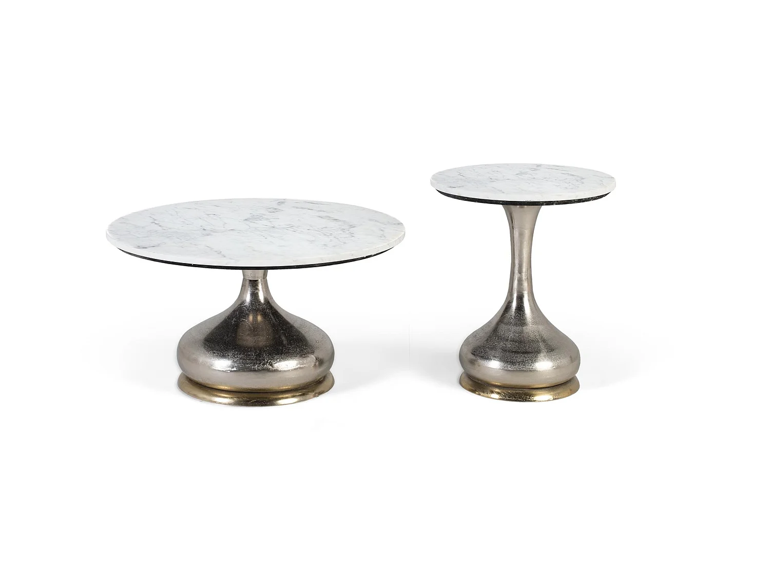 Grandes tables basses en marbre 75 cm, petites tables basses en marbre 46 cm, style moderne et élégant - 41 x 75 x 4