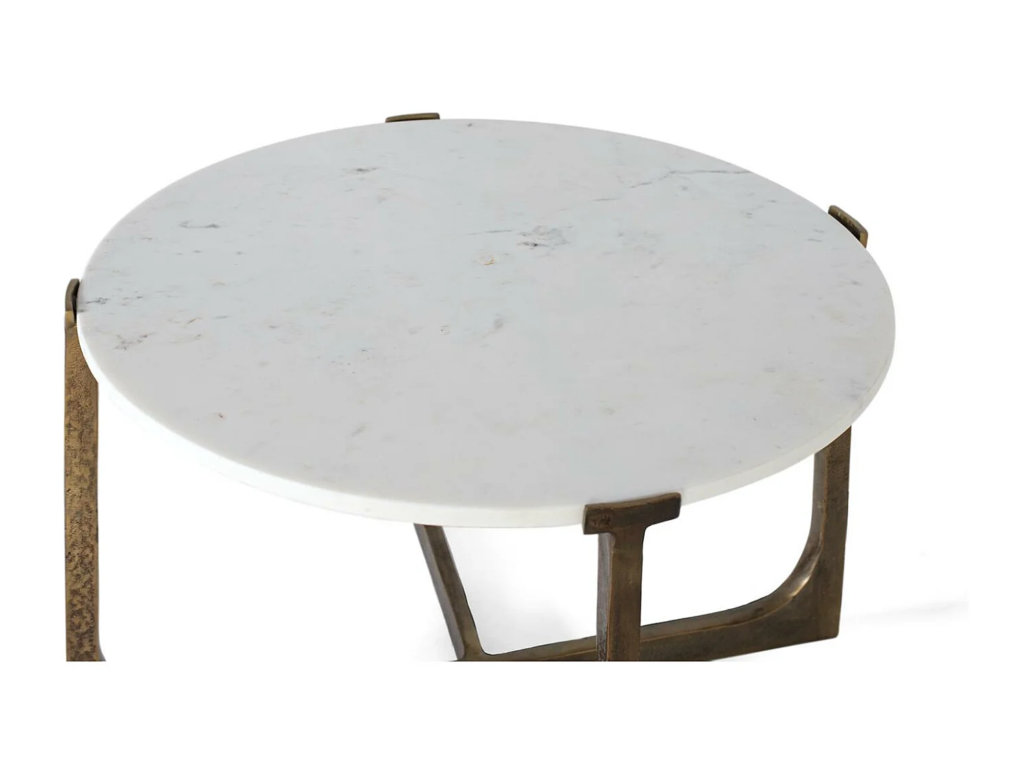 Couchtisch mit Metallgestell und Marmorplatte