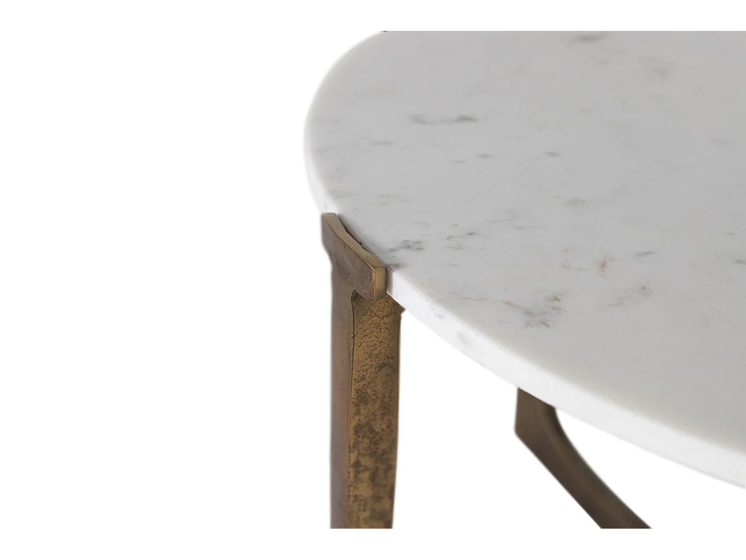 Couchtisch mit Metallgestell und Marmorplatte