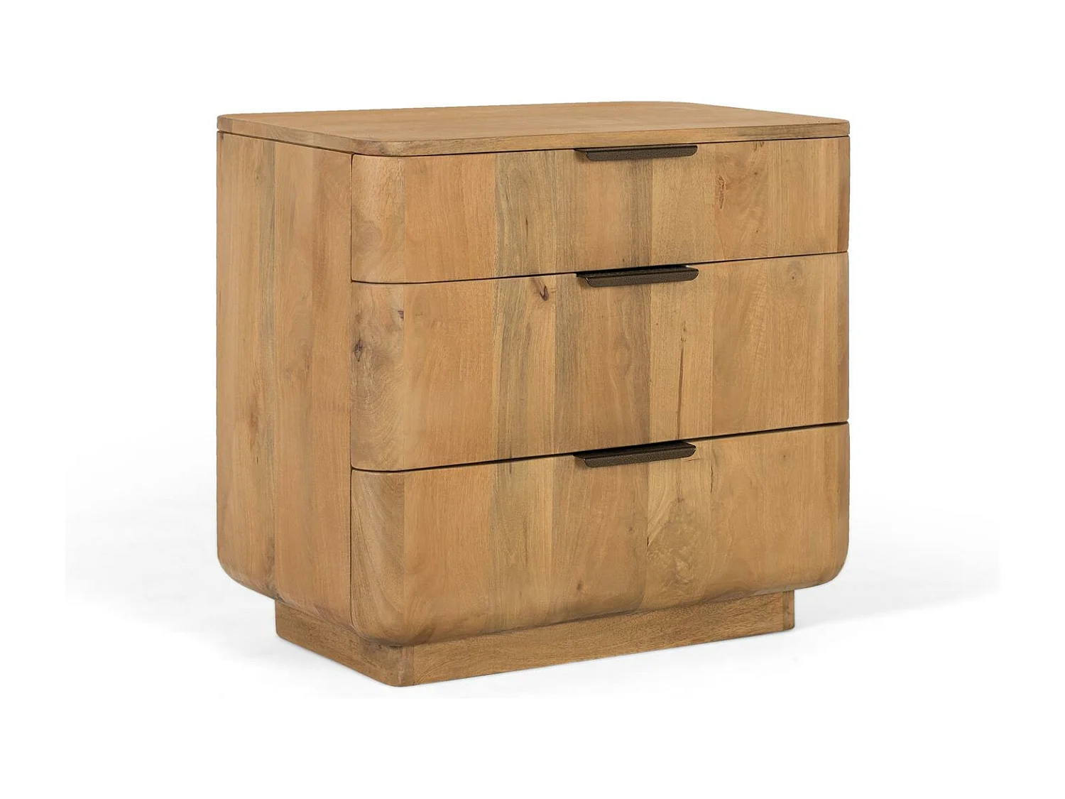 Table de nuit en manguier aux coins arrondis