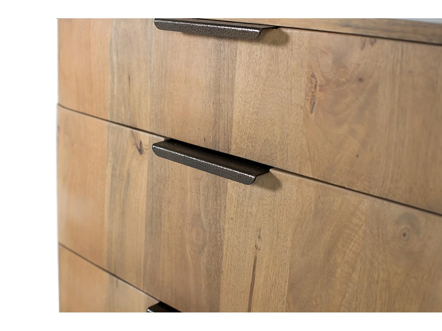 Table de nuit en manguier aux coins arrondis