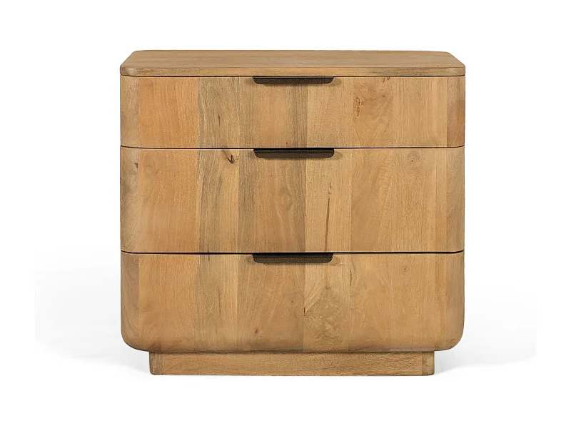 Table de nuit en manguier aux monet arrondis