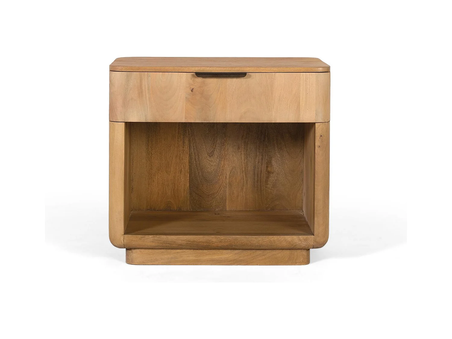 Table de nuit en manguier aux coins arrondis