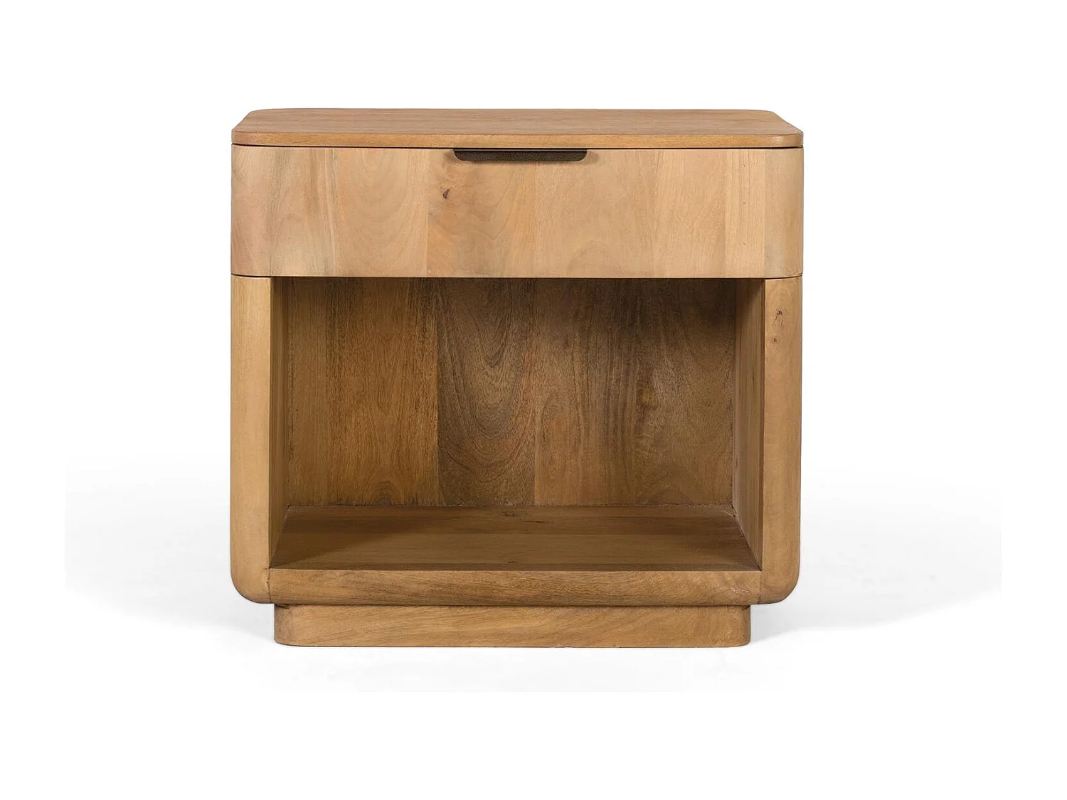 Table de nuit en manguier aux coins arrondis