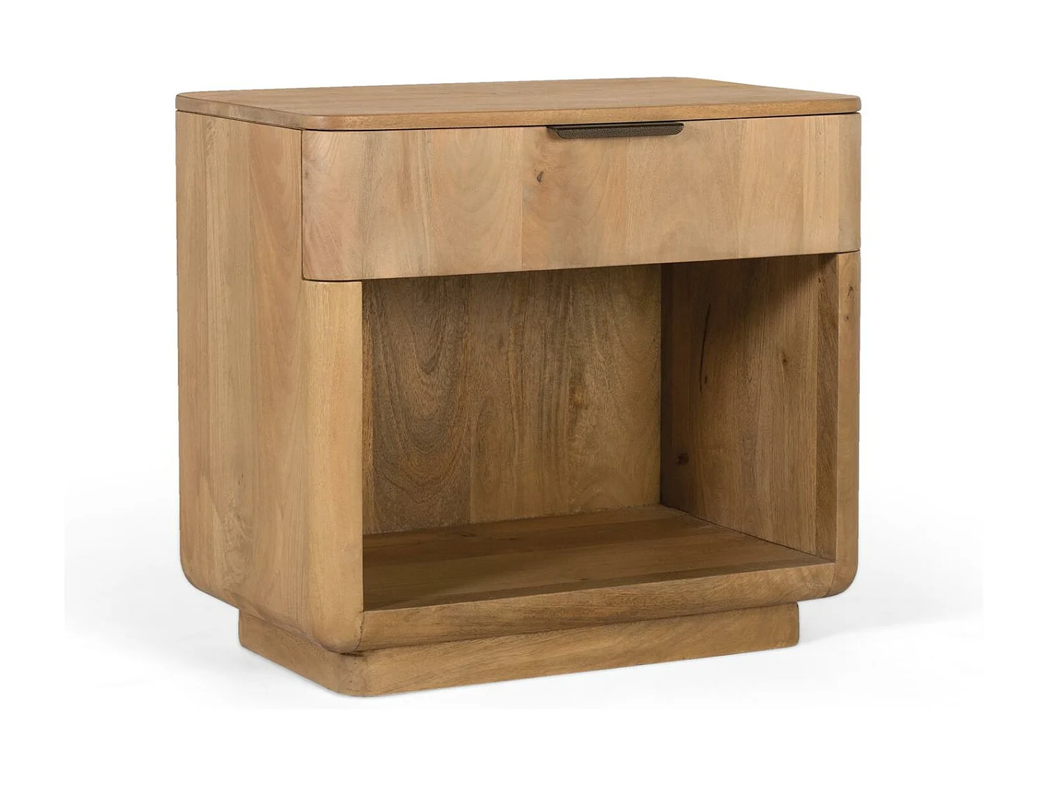 Table de nuit en manguier aux coins arrondis