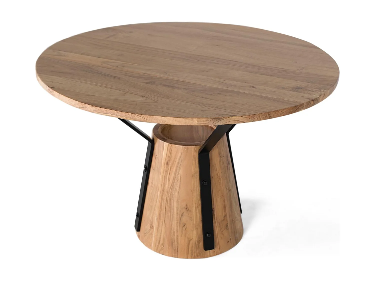 Tavolo da pranzo rotondo in legno di mango e metallo diametro 116 cm
