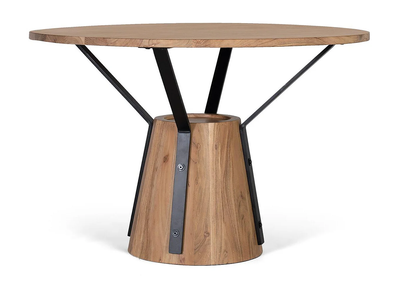 Tavolo da pranzo rotondo in legno di mango e metallo diametro 116 cm