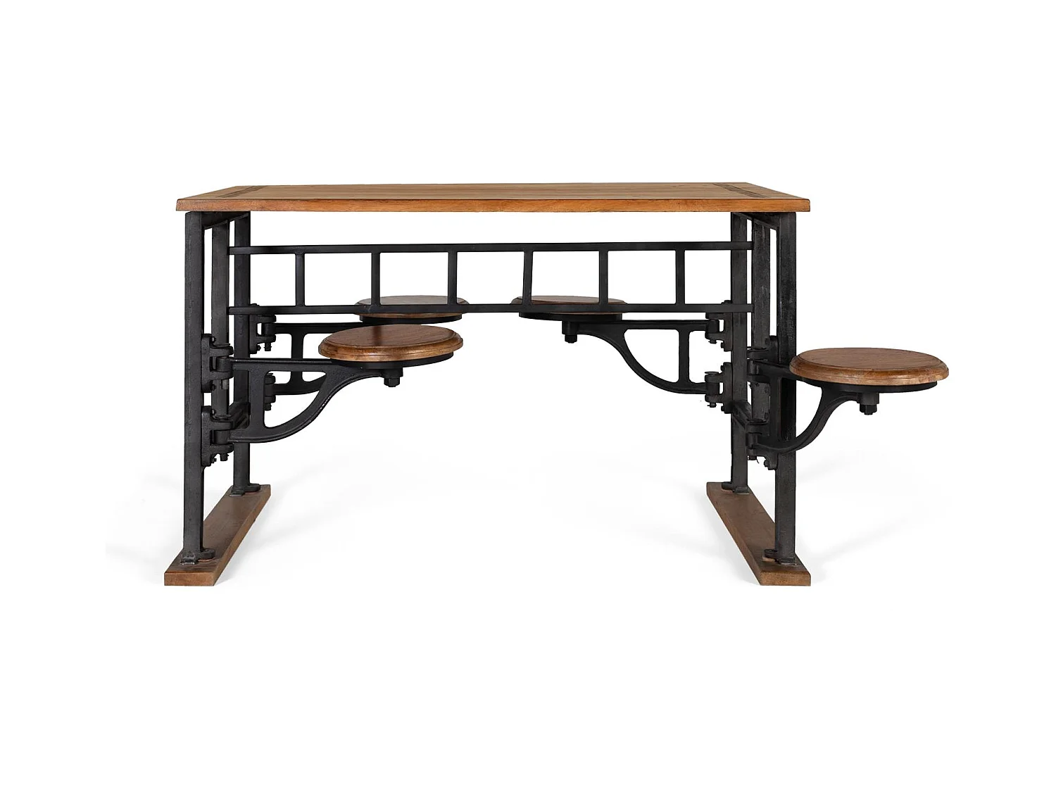 Table à manger en manguier et pieds en fer 130cm
