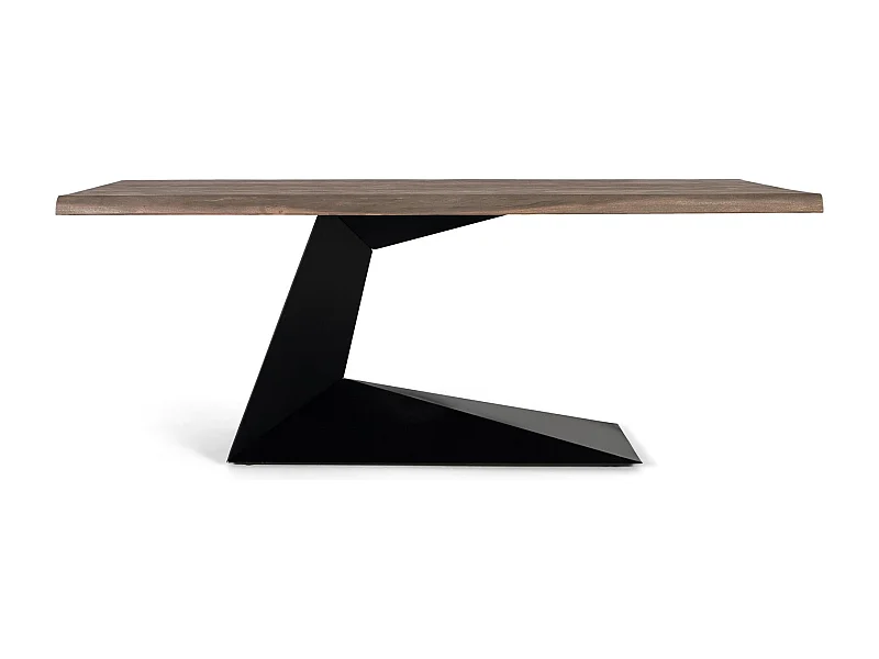 Tisch mit grauem Farbton aus Akazienholz und Metall, 200 cm