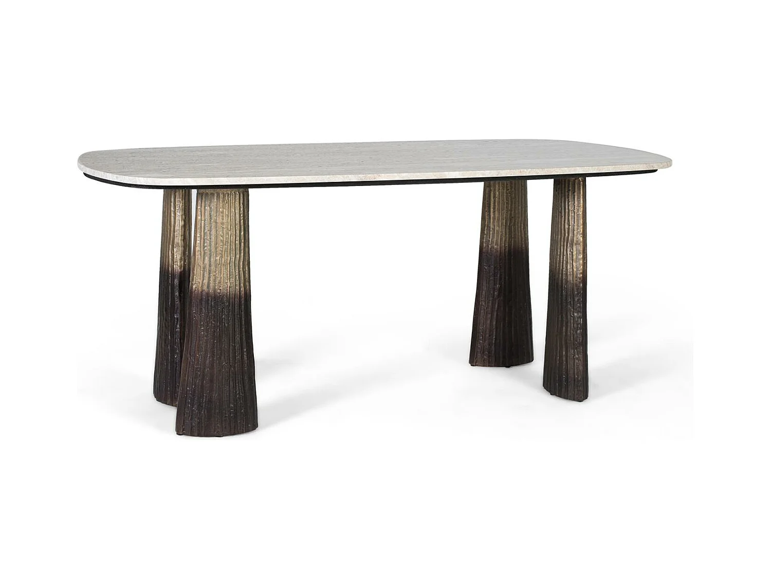 Table à manger avec plateau ovale en marbre 180 cm