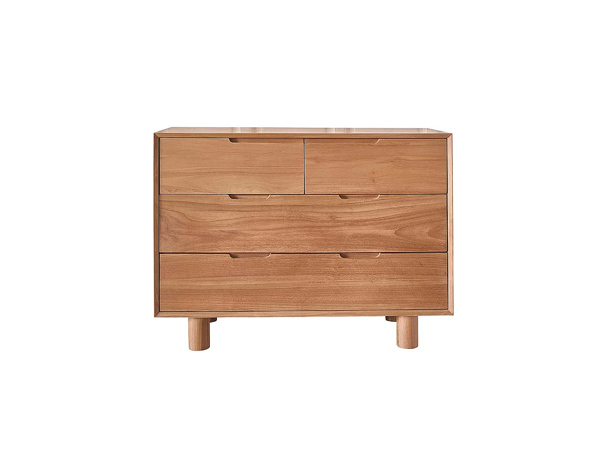 Commode en teck massif 110 cm 4 tiroirs