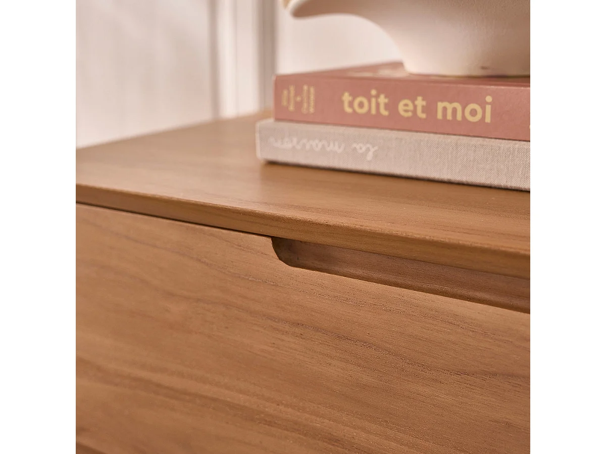 Commode en teck massif 110 cm 4 tiroirs