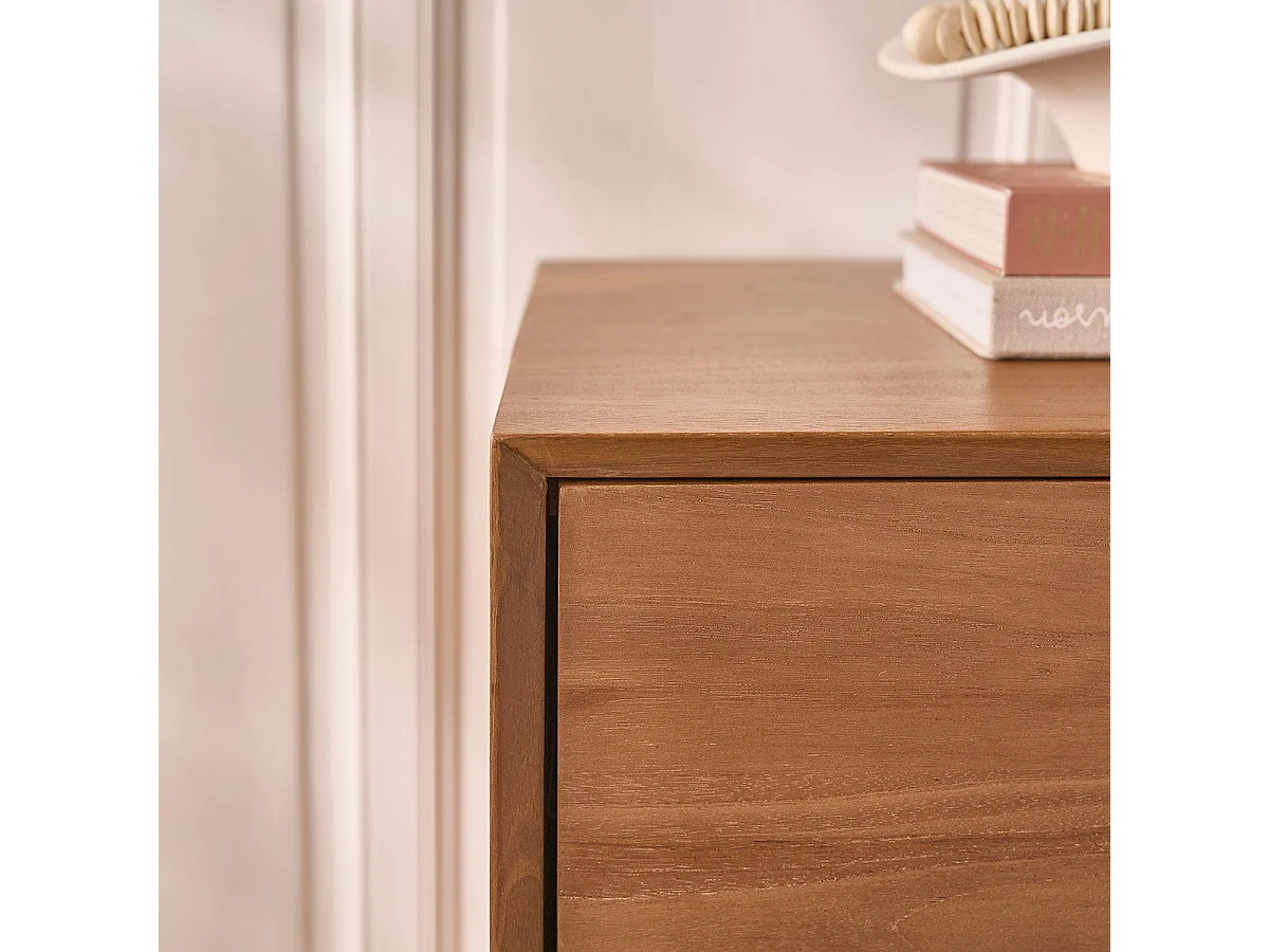 Commode en teck massif 110 cm 4 tiroirs