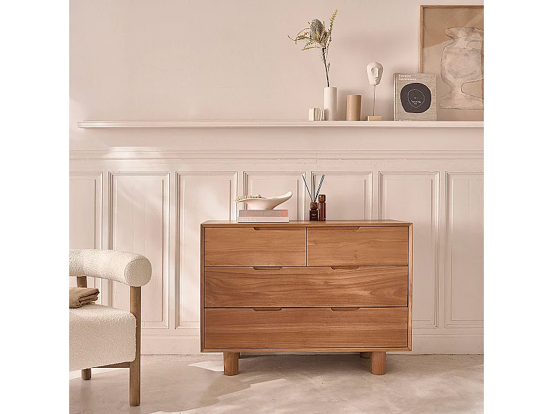 Commode en bois teck massif 110 cm