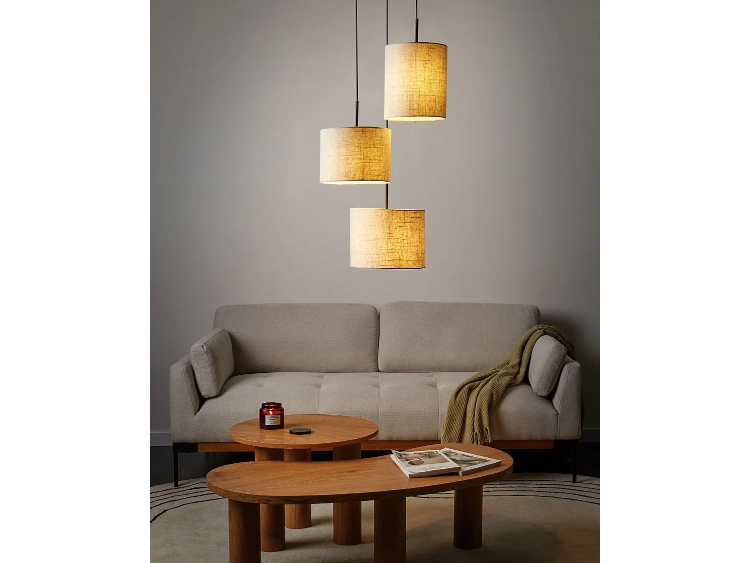 Hanglamp PARGUAZA Linnen Lichtbeige