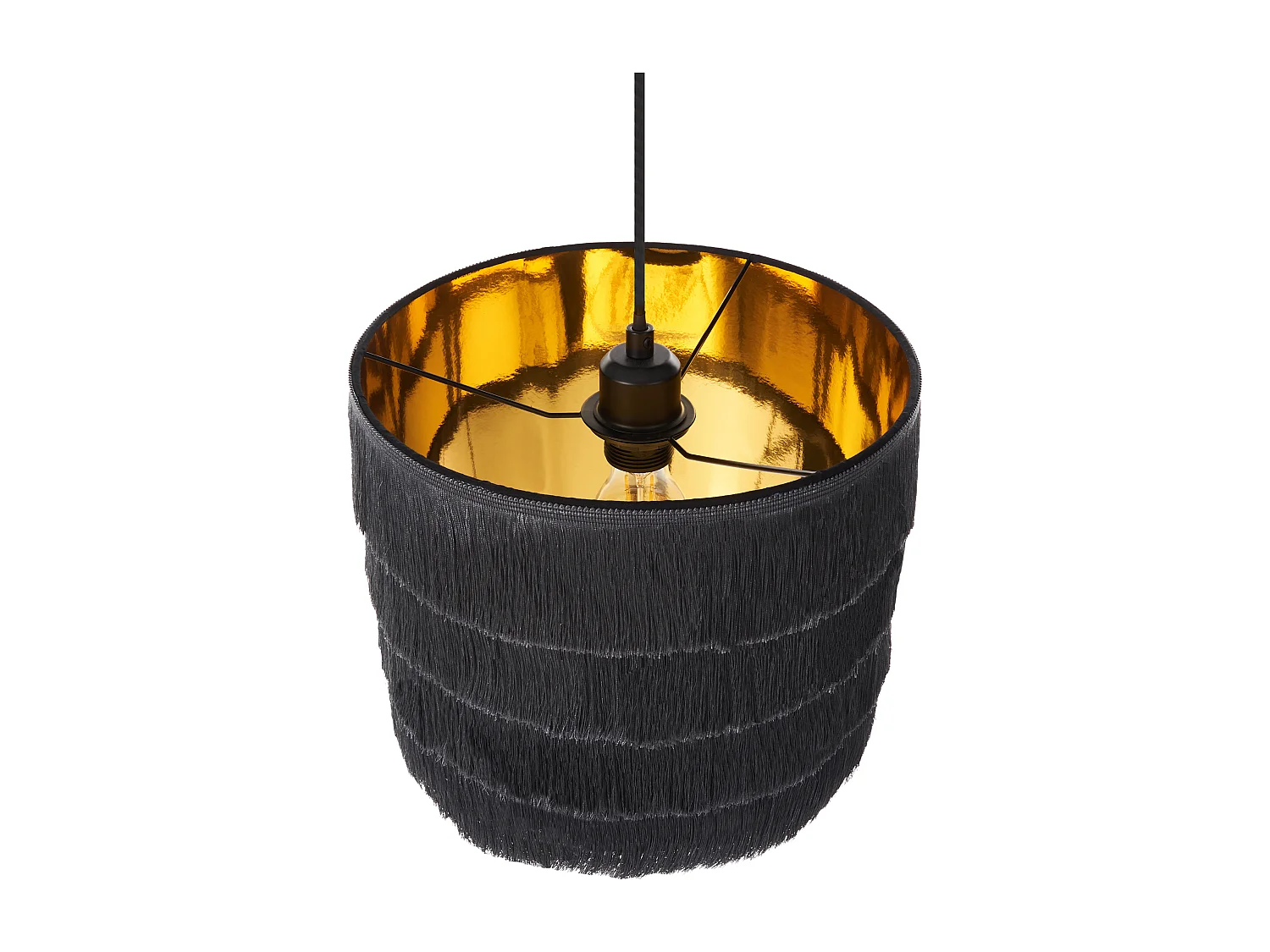 Lampe suspension SUAPURE Tissu Noir