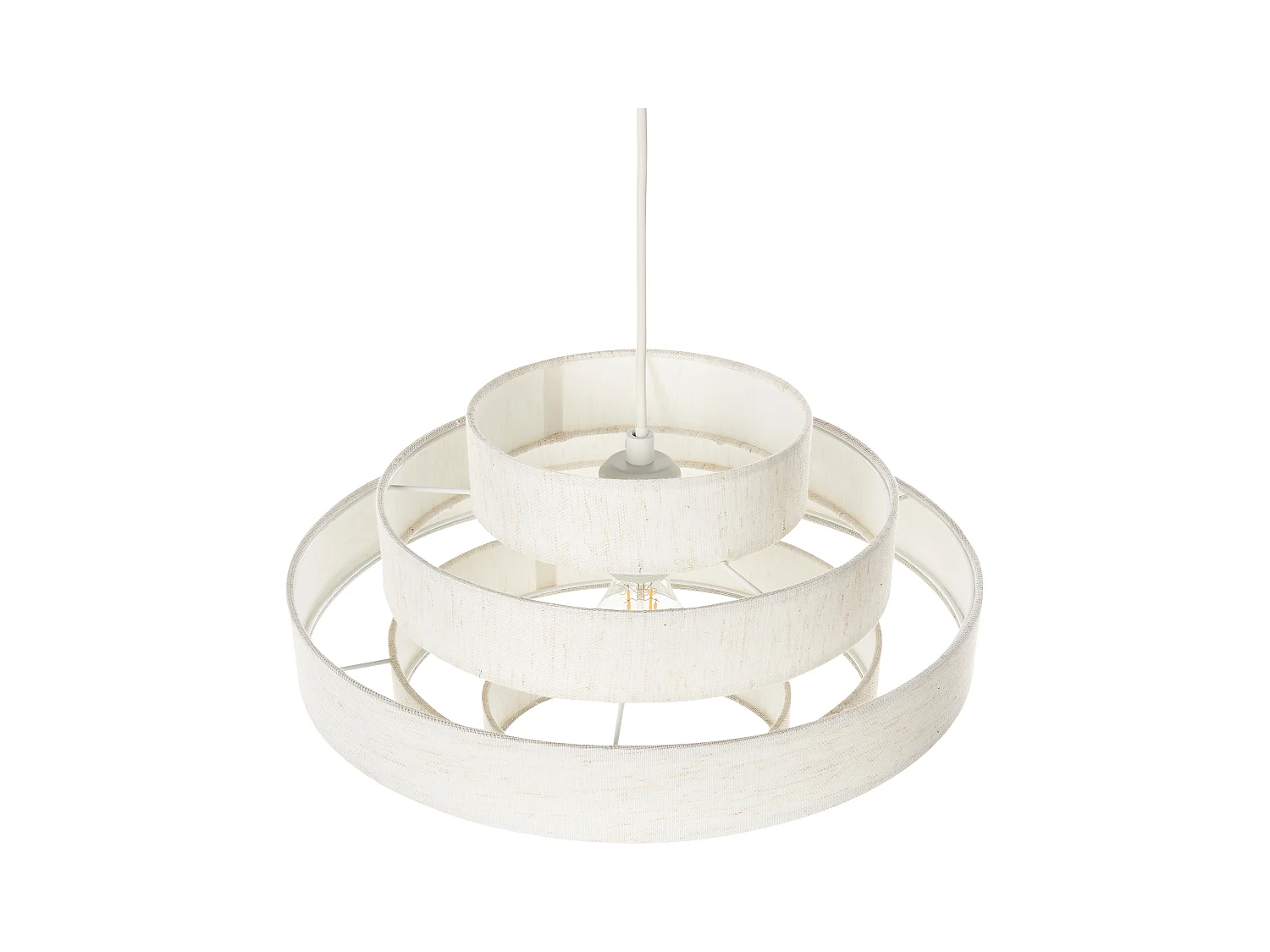Lampadario EREBATO Lino Bianco sporco