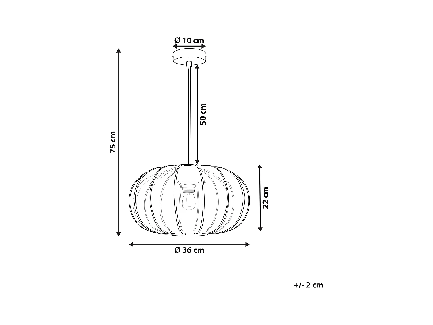 Hanglamp TOCUYO Zwart
