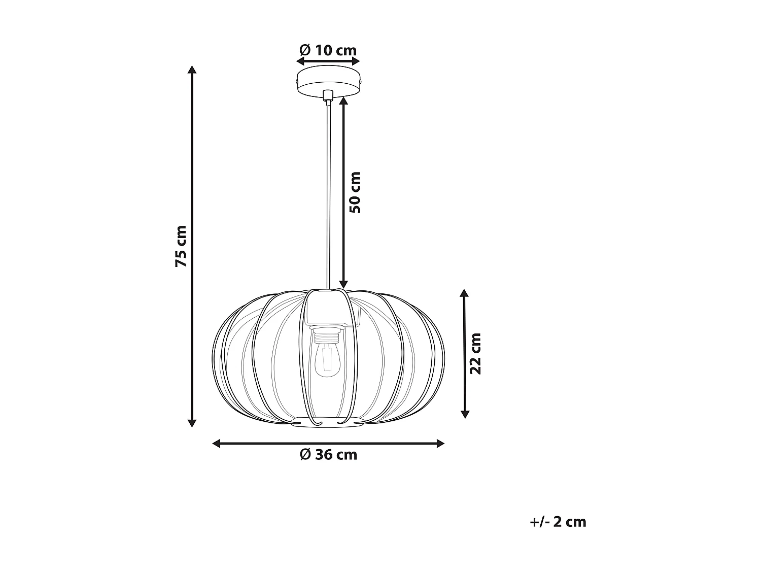Hanglamp TOCUYO Zwart