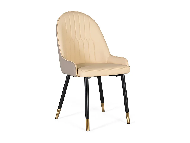 Ensemble de 4 chaises recouvertes de velours et structure en acier