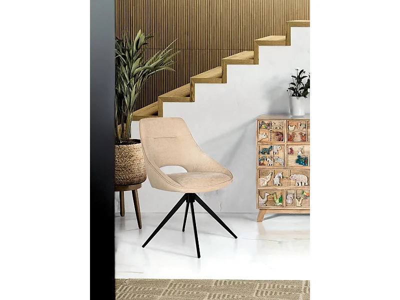 Set de 2 chaises pivotantes recouvertes de tissu