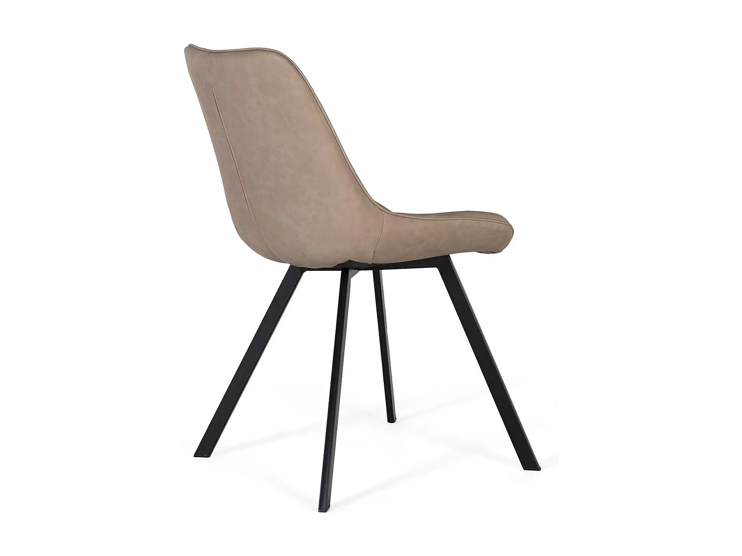 Set van twee stoelen in beige PU-materiaal.