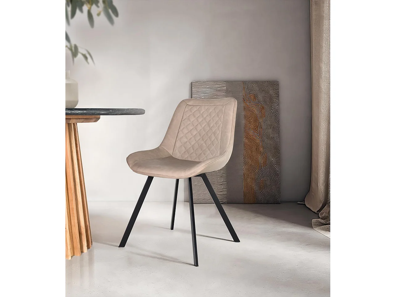 Krzesło tapicerowane PU 52 cm, styl współczesny - 84x52x57